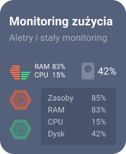 Monitoring zużycia zasobów serwera (procesor, pamięć ram, dysk)